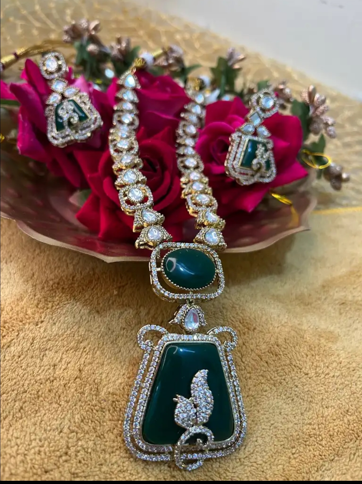 Moissanite Neckset with Earrings