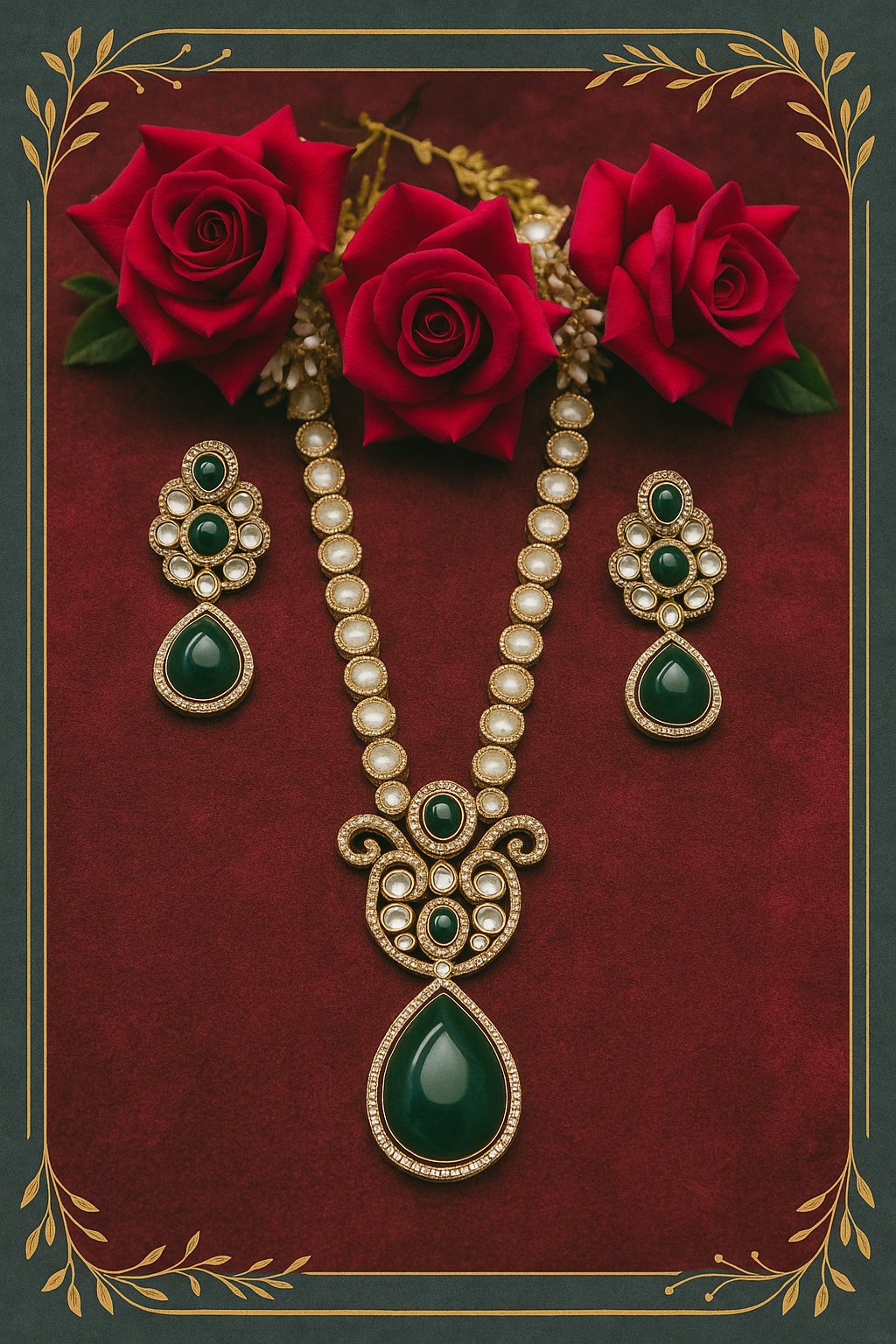 Premium Quality Moissanite Neckset with Earrings